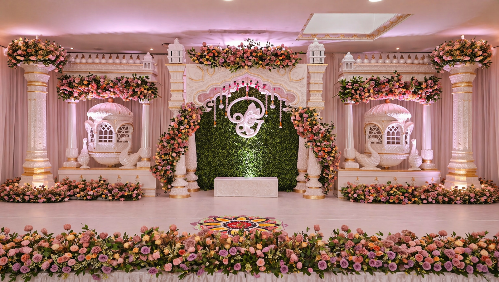 elegant-white-indian-wedding-reception-stage-decor