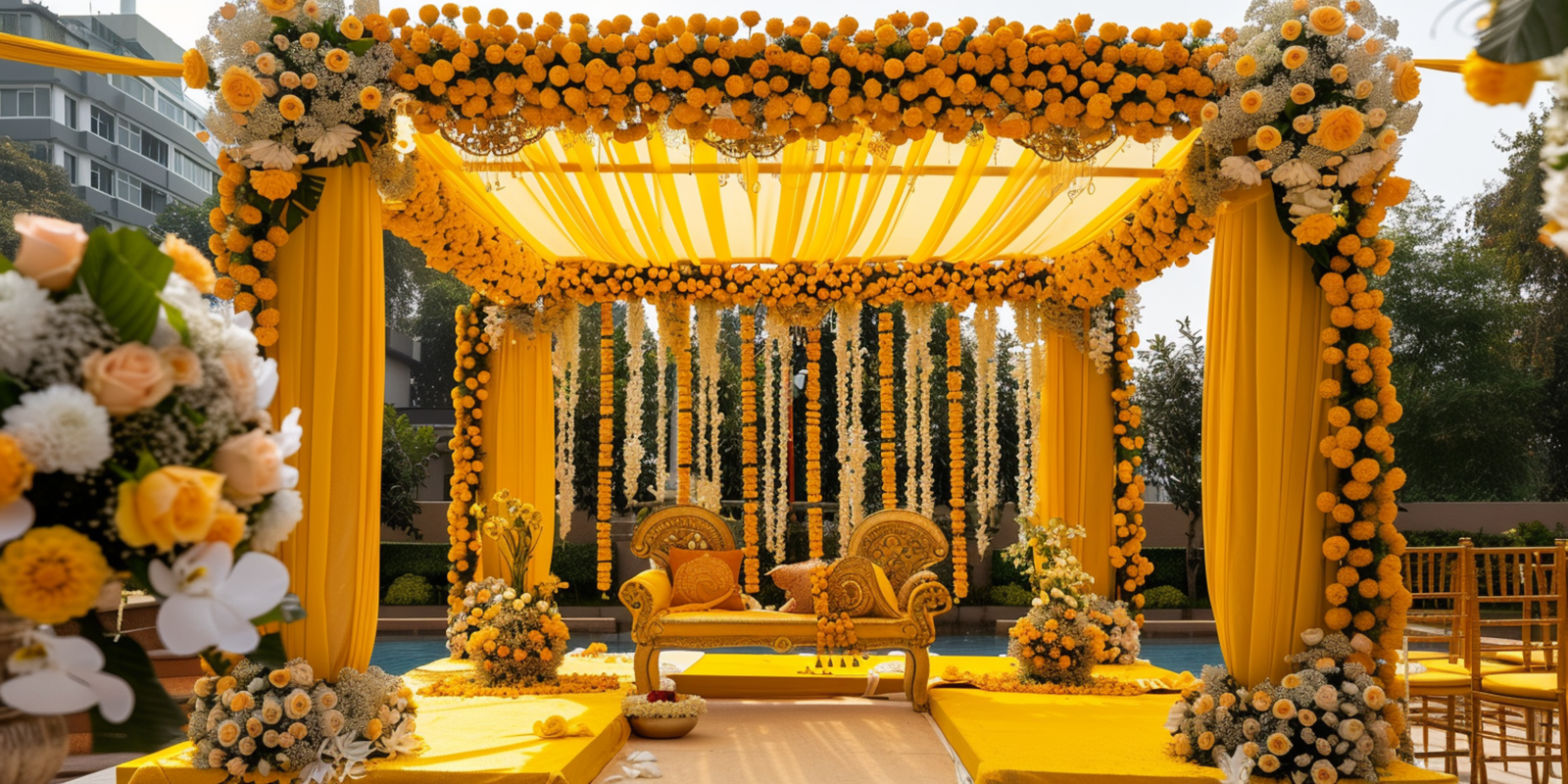 —Pngtree—indian wedding mandap decor yellow_15566633